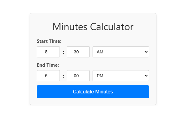 Minutes Calculator